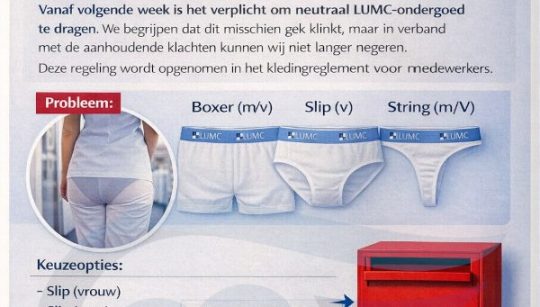 LUMC sorteert met opvallende poster voor op 1 april